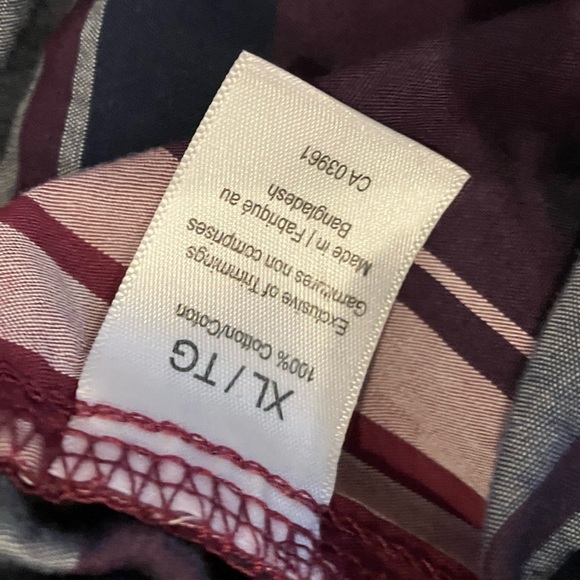 Denver Hayes men’s XL pyjama pants / Burgundy Navy white Plaid - Picture 3 of 12